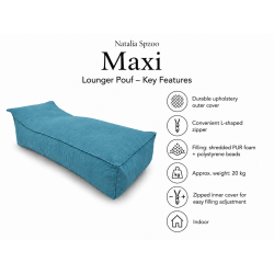 Maxi Indoor 200x90x40 cm – pouf gigante, chaise longue e lettino relax B18