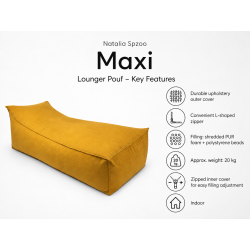 Maxi Indoor 200x90x40 cm – pouf gigante, chaise longue e lettino relax B33