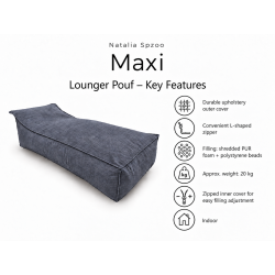 Maxi Indoor 200x90x40 cm – pouf gigante, chaise longue e lettino relax B40
