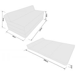 Materasso pieghevole divano schiuma ospiti 200x120x10 cm 1008