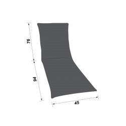 Cuscino 170 x 45 cm per Sdraio da giardino con poggiapiedi 2863404