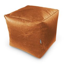 Pouf Quadrato Poggiapiedi 35x35x35 cm Sacco a cube è riempita con EPS perle - Caffe con Latte