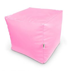 Pouf Quadrato Poggiapiedi 35x35x35 cm Sacco a cube è riempita con EPS perle - Rosa