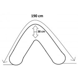 Cuscino 190 cm gravidanza allattamento con sfoderabile e lavabile federa, EPS 005