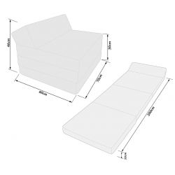 Materasso pieghevole con testiera 200x70x10 cm BTR