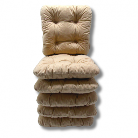 Set di 6 cuscino per sedia trapuntato circa 40 x 40 x 8 cm - 1009