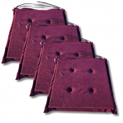 Cuscino sedia con  lacci 40x40x3cm 1224 - set di 4