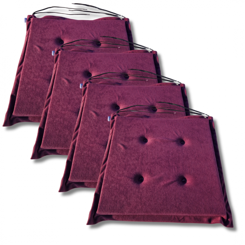 Cuscino sedia con  lacci 40x40x3cm 1224 - set di 4