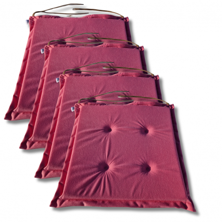 Cuscino sedia con  lacci 40x40x3cm 1227 - set di 4