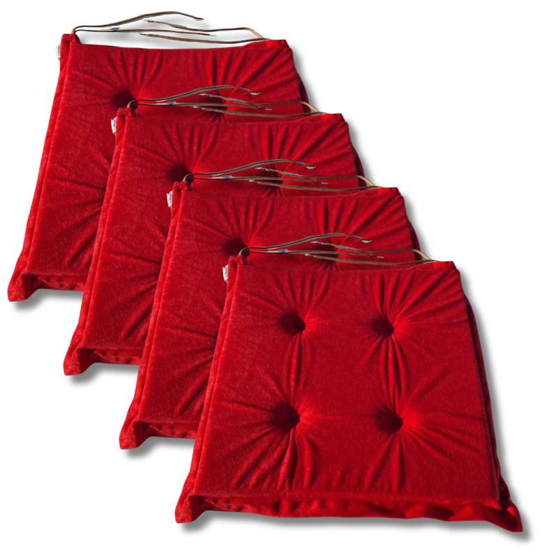 Cuscino sedia con  lacci 40x40x3cm 3100 - set di 4