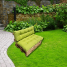 Cuscino, materasso, sedile trapuntato per bancali per il giardino 120 x 80 x 20 cm seledyn