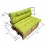 Cuscino, materasso, sedile trapuntato per bancali per il giardino 120 x 80 x 20 cm seledyn