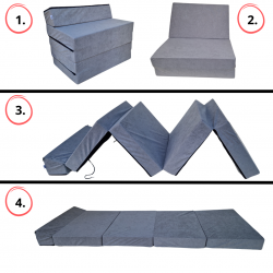 Materasso pieghevole con testiera 195x70x10 cm 1008